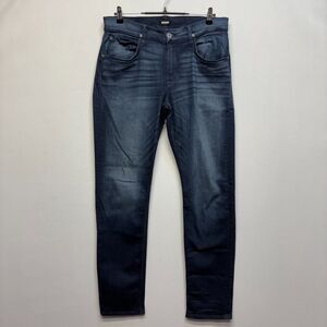 Hudson Men Blake Slim Straight Jeans Size 34 Blue Denim C087 -25